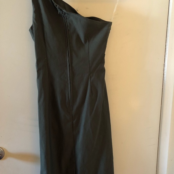 PINUP COUTURE ONE SHOULDER OLIVE GREEN PENCIL DRES - Picture 7 of 7